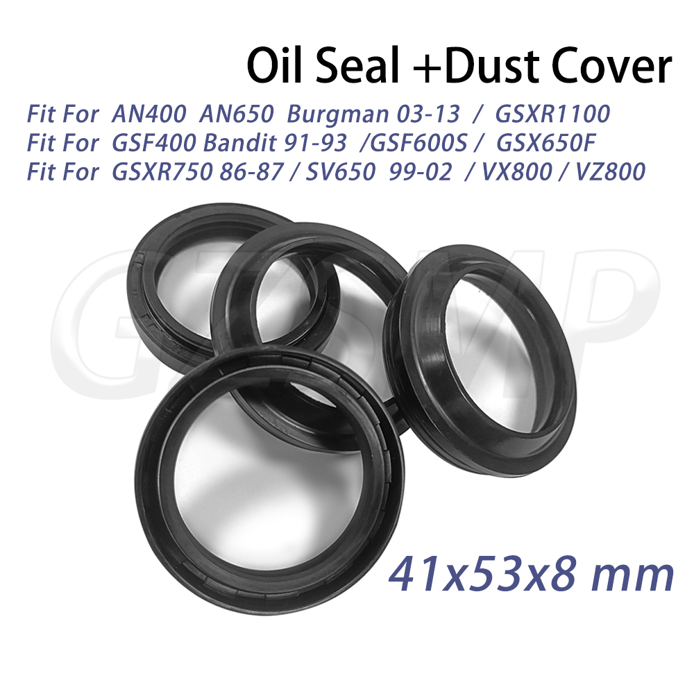 Motorcycle Oil Filter - 41x53x8 モーターサイクルフロントフォークオイルシールダストシール SV650 1999-2002 VZ800 AN250