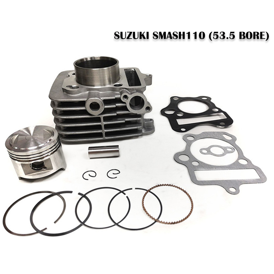 Motorcycle Gasket - スズキFD110 Smash110用オートバイシリンダーブロック、ピストンリング、ガスケット（53.5mmボア、108cc）
