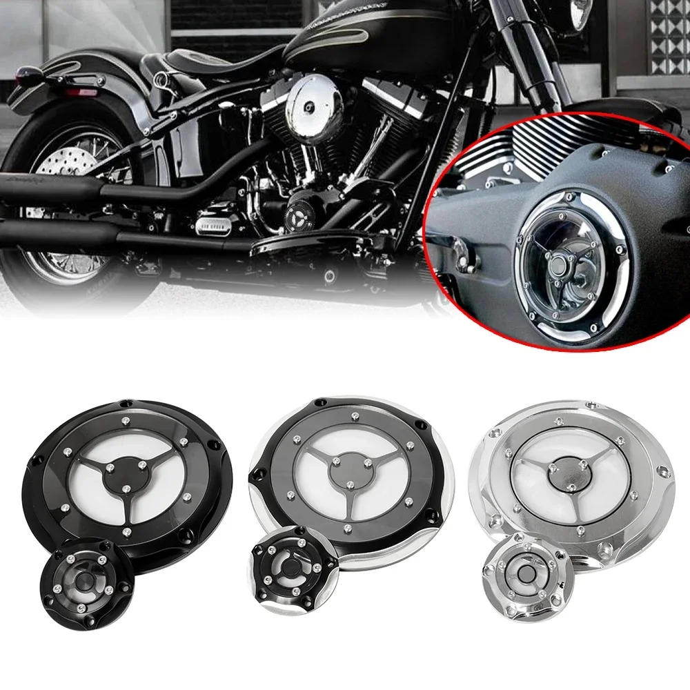 Motorcycle Crankshaft - モーターサイクル用ダービーエンジンクラッチカバー,クランクシャフトプロテクター,ハーレーダイナソフテイル99-17,ツーリングトライ99-15用ステーターキャップ