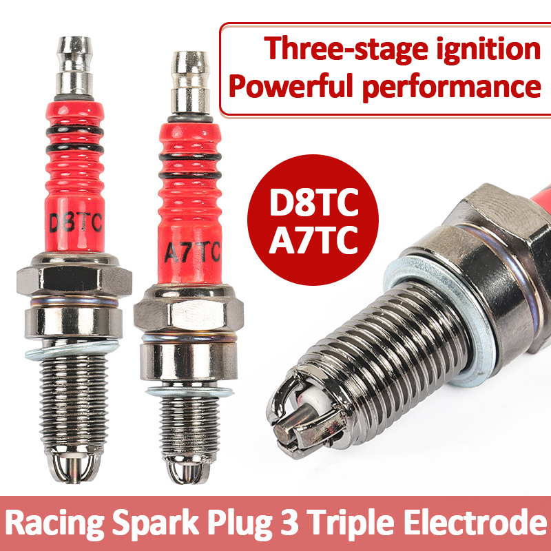 Motorcycle Spark Plug - 1/2 個レーシングスパークプラグ 3 トリプル電極 A7TC D8TC